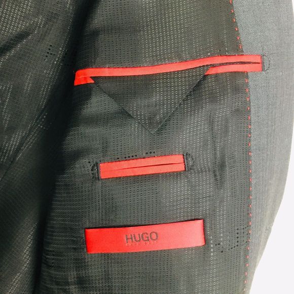 HUGO BOSS Men Gray Virgin Wool Red Tag Super 100 Sport Coat Blazer 42S (48R) - Picture 5 of 12